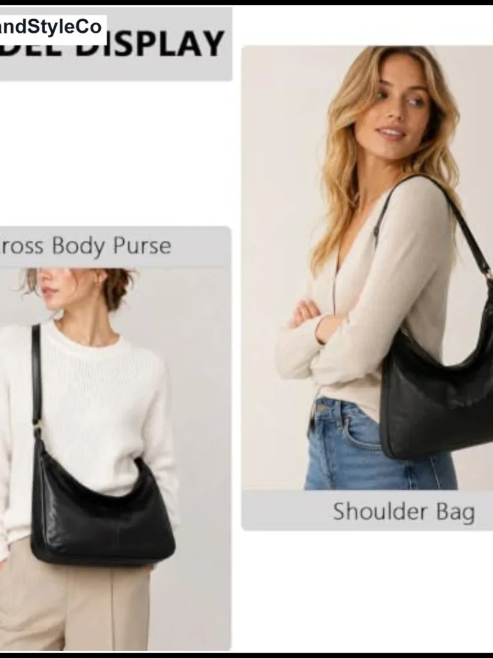 Vegan Leather Hobo Bag Ultra Soft Slouchy Shoulder Handbag Tote